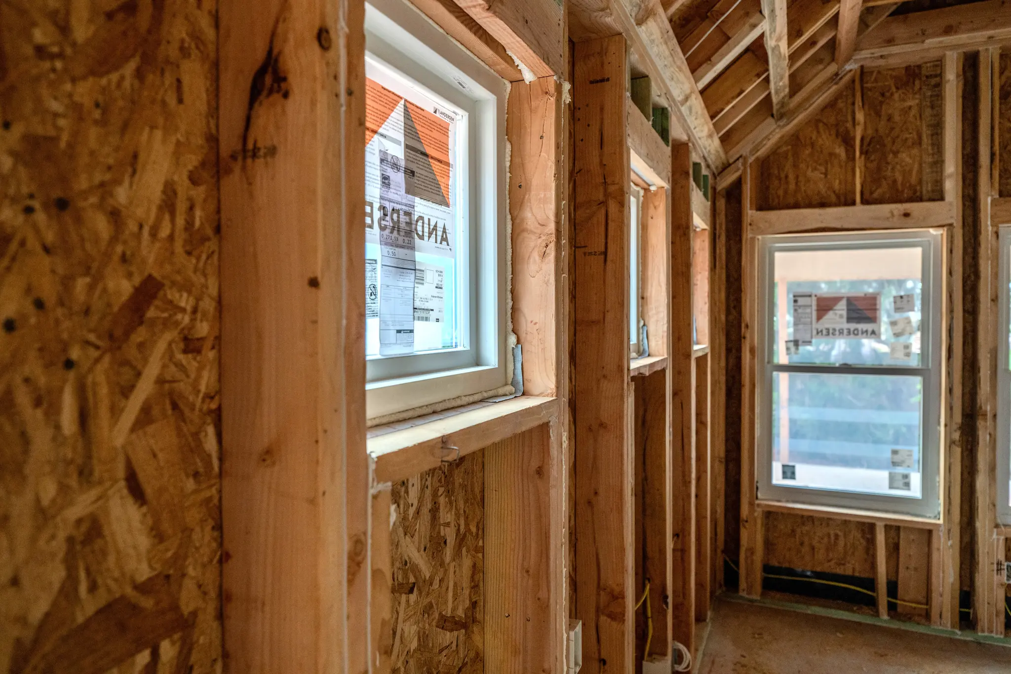 Blog post image: Interior photo of Beacon home in Edmond, Oklahoma showing 2x6 framing studs.