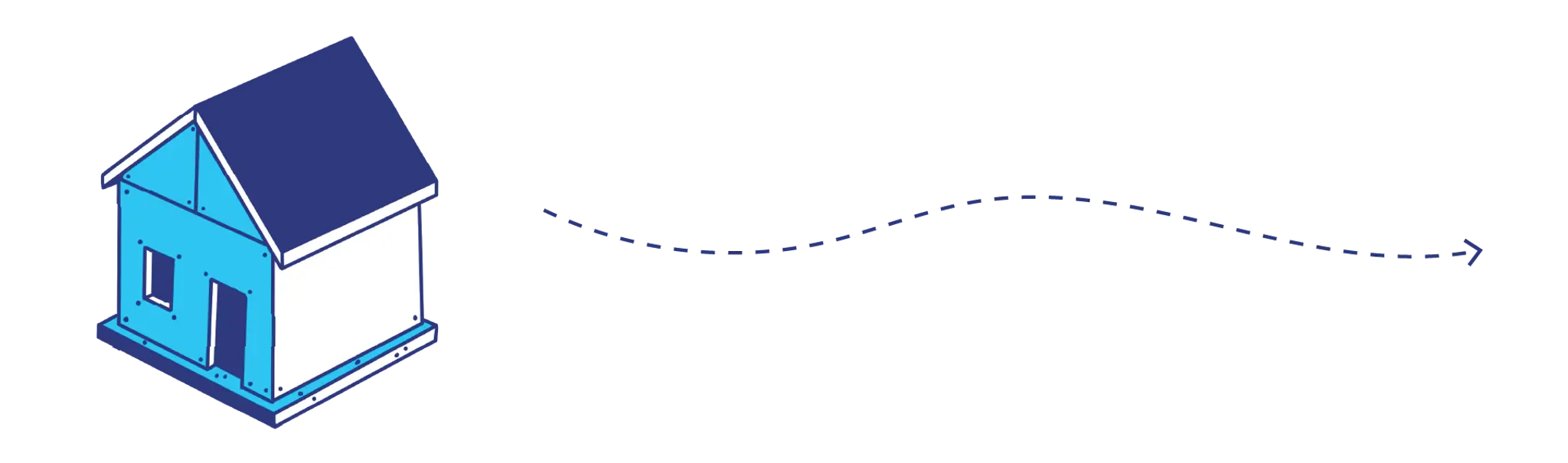 Drawing of a home in drywall
