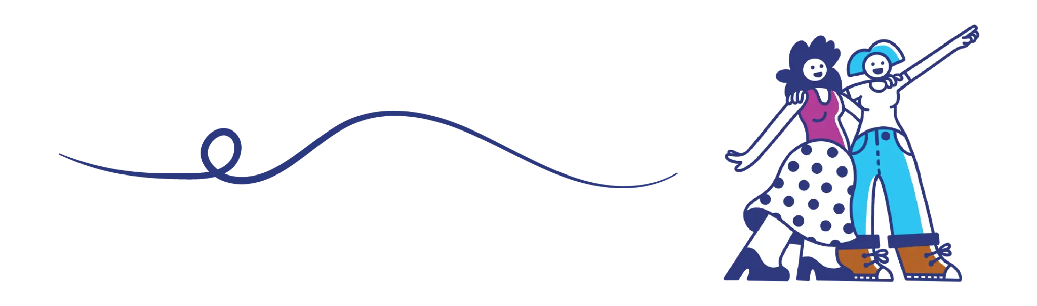 Drawing of new homebuyer with partner at new home orientation