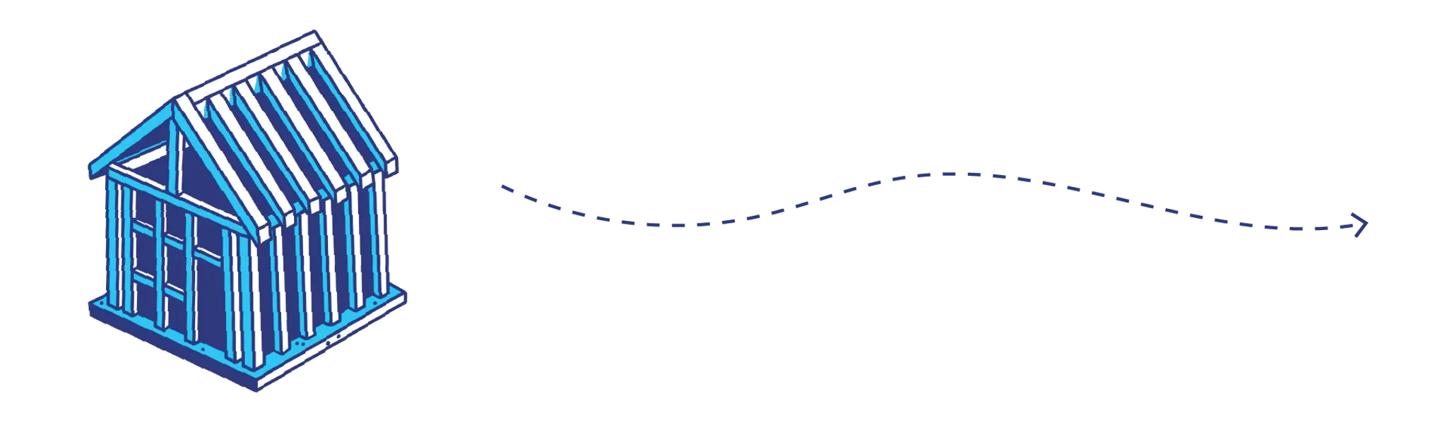 Drawing of a home in framing