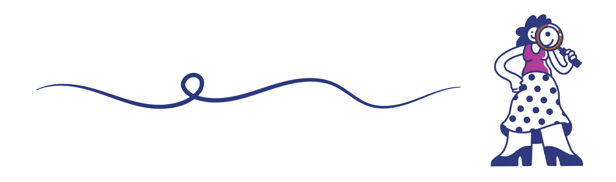 Drawing of new homebuyer looking through magnifying glass