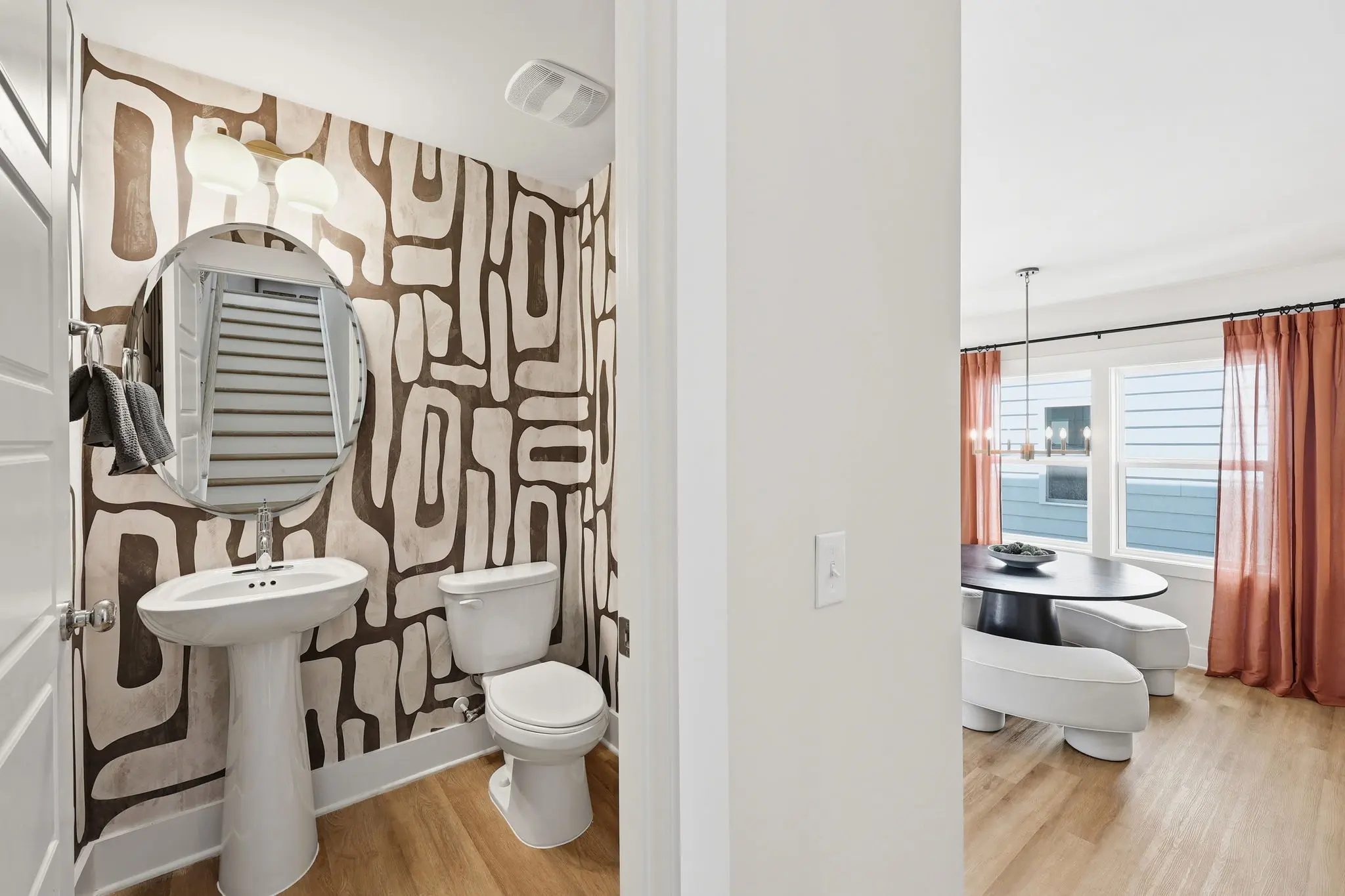 Powder Room to Dining Room