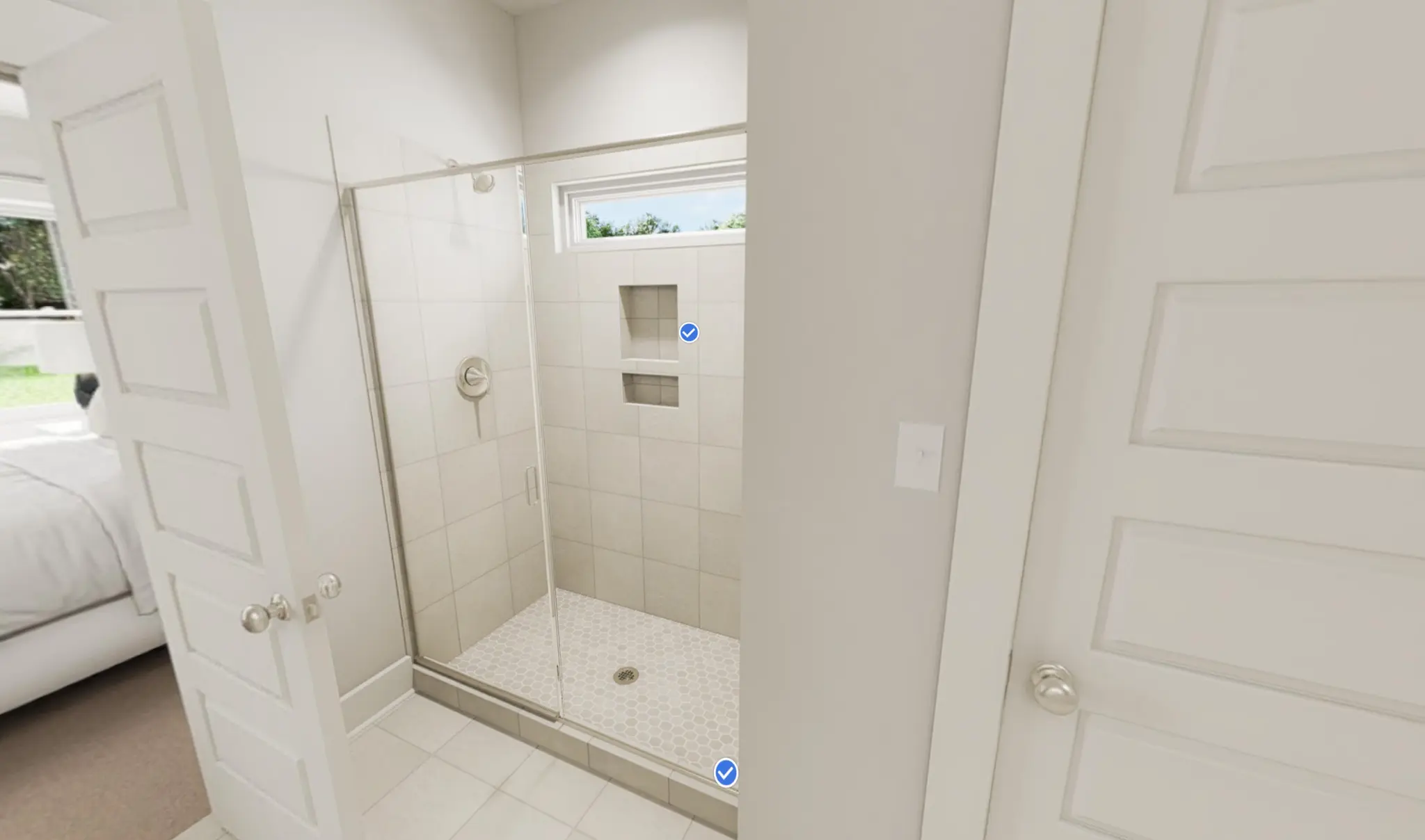 Classic White Button Down - Primary Shower - Raindrops on Roses_pRUojE4znSyezy22 - Thumbnail