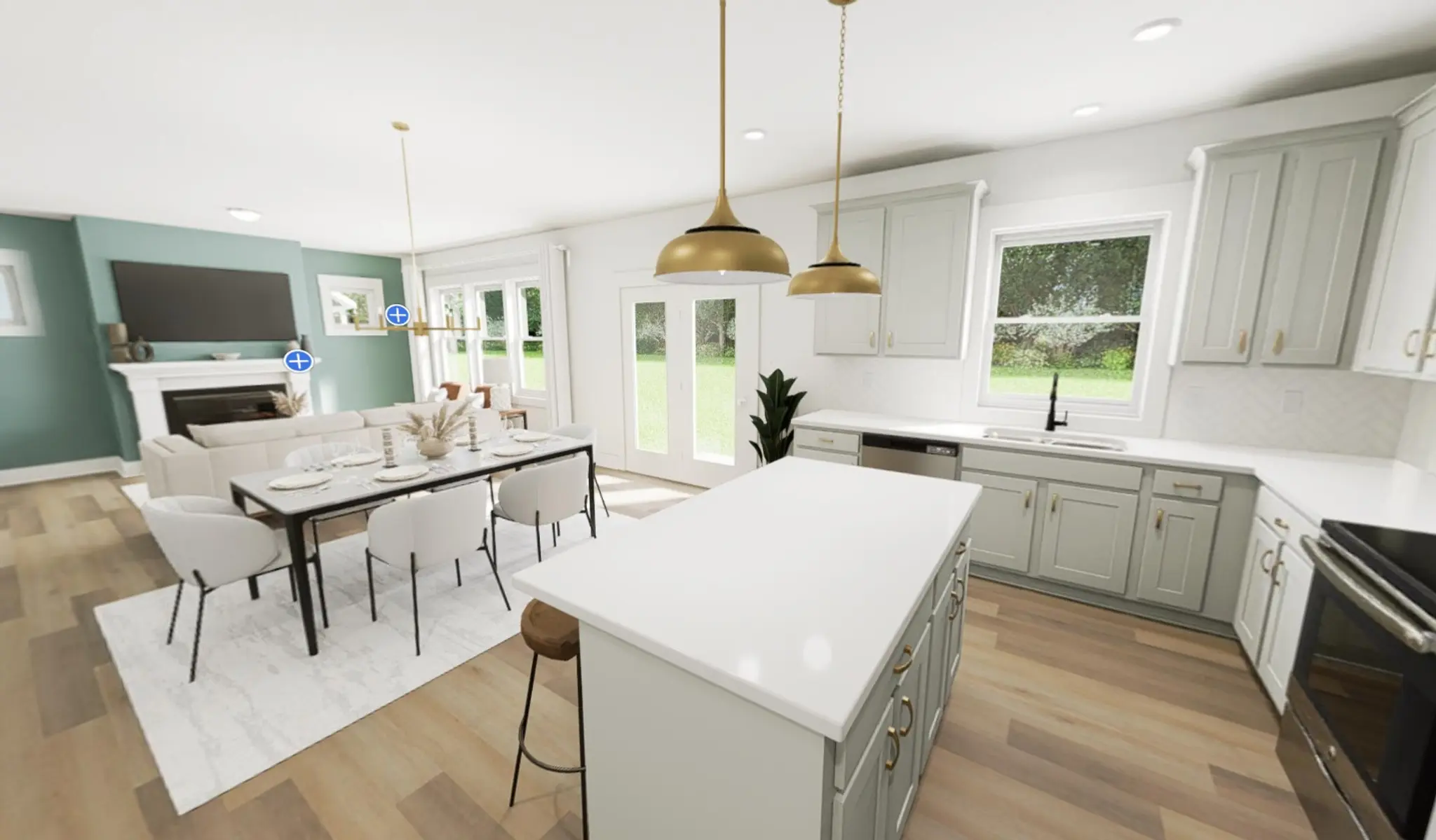 Sonny Cher - Kitchen Dining Living - Blue Satin_p6fuVtHmcewLK1qd - Thumbnail