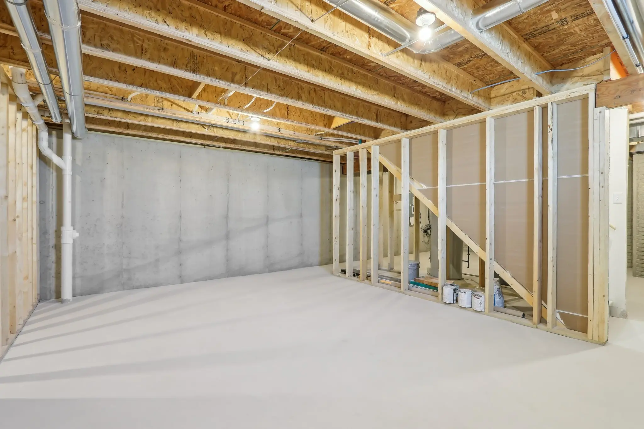 Unfinished Wesley basement 
