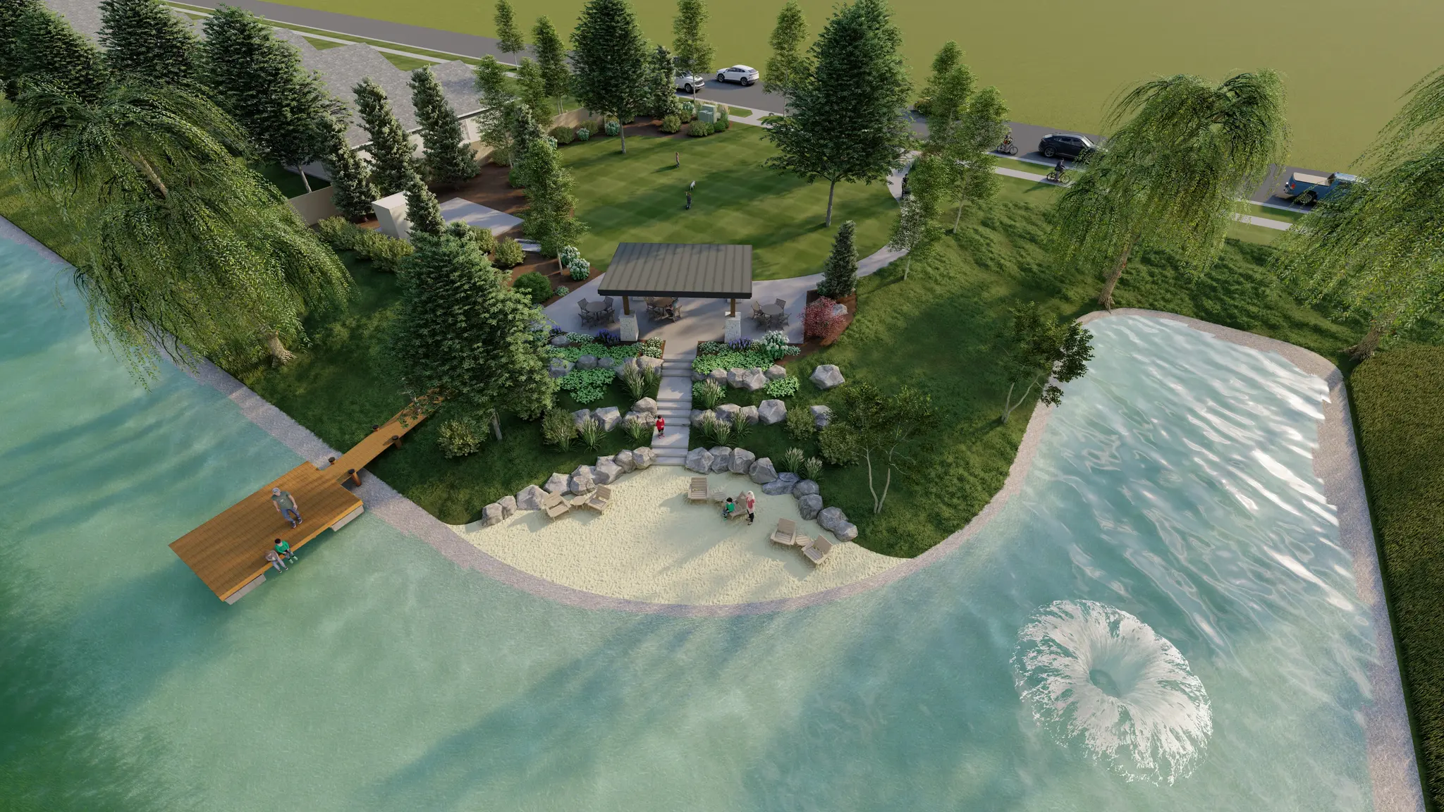 Pond with Beach Amenity
