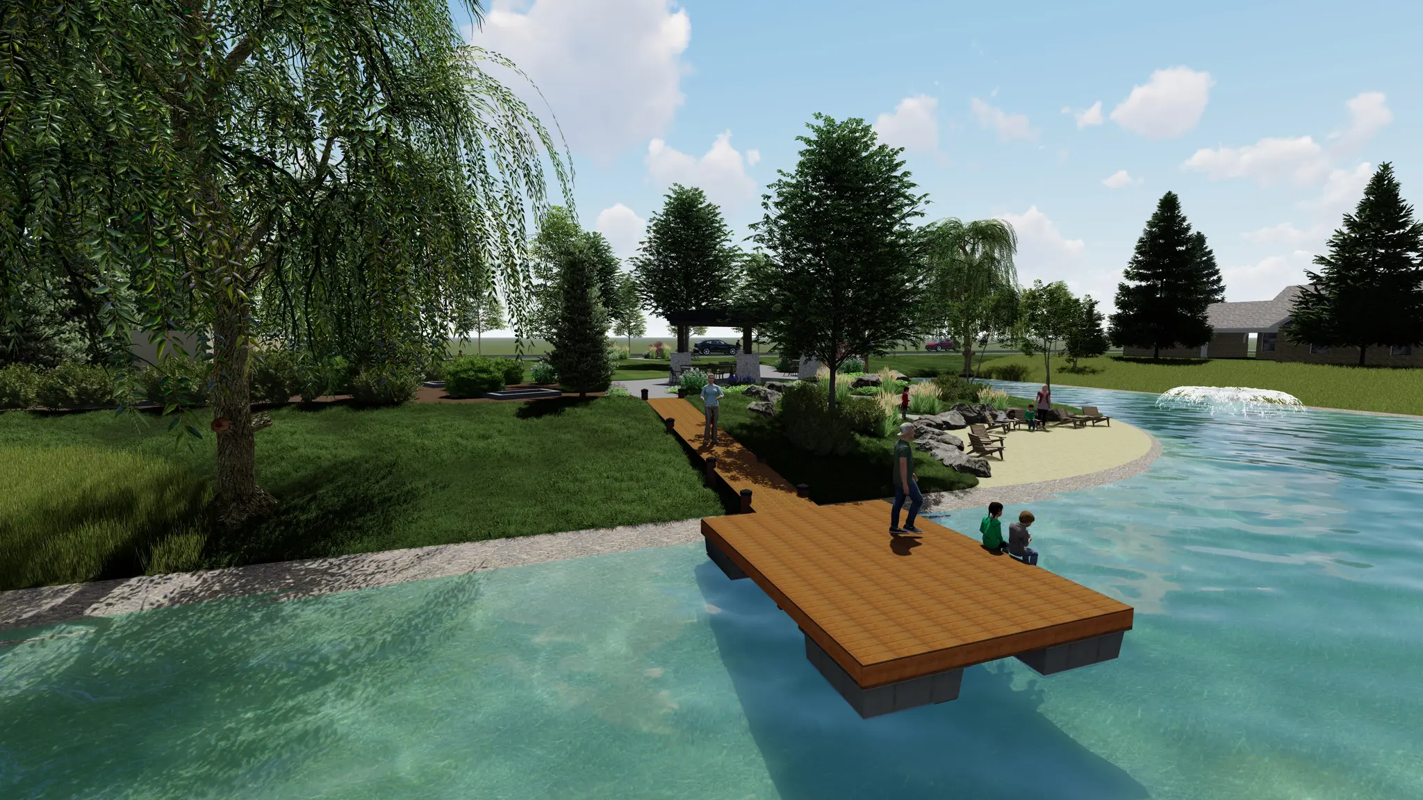Pond with Beach Amenity