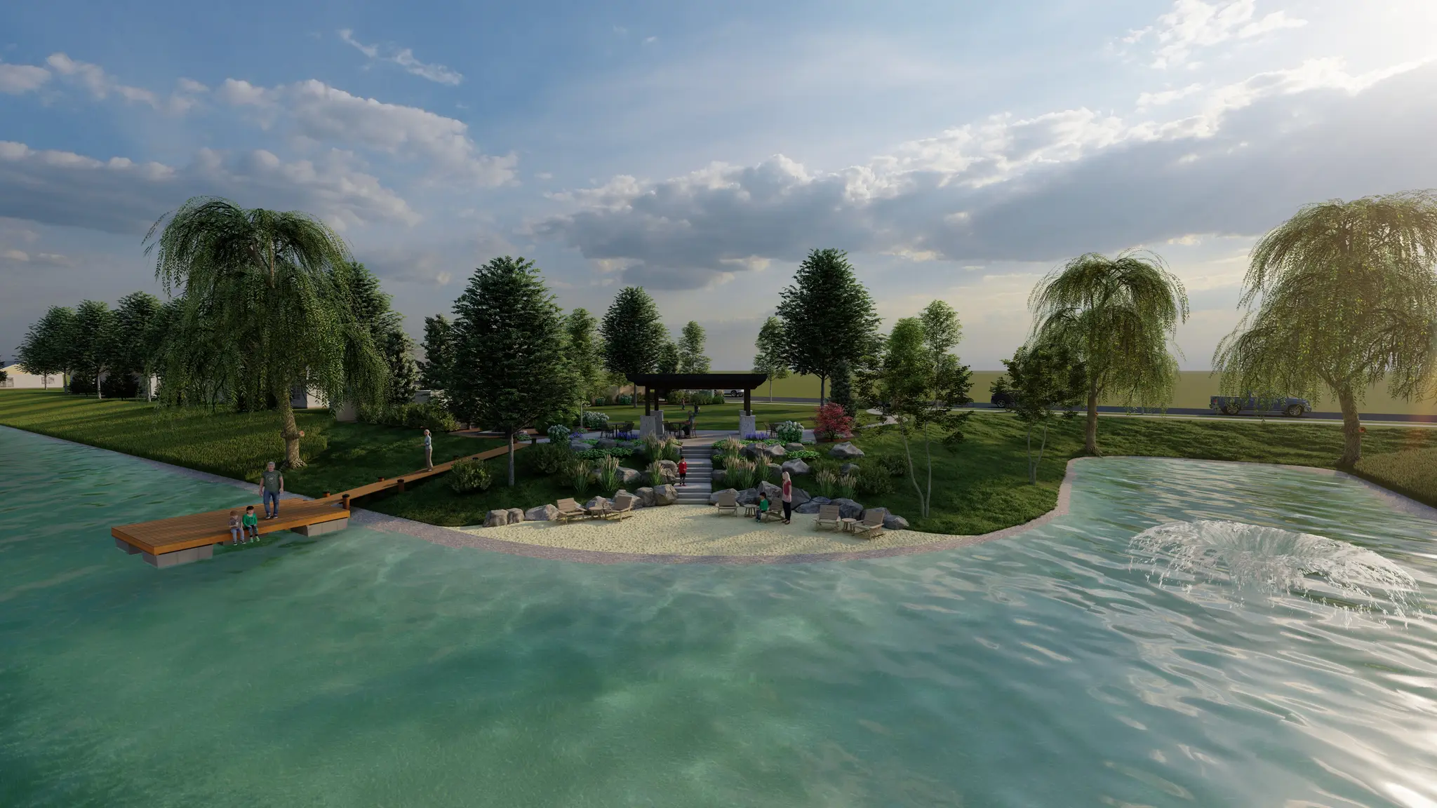 Pond with Beach Amenity