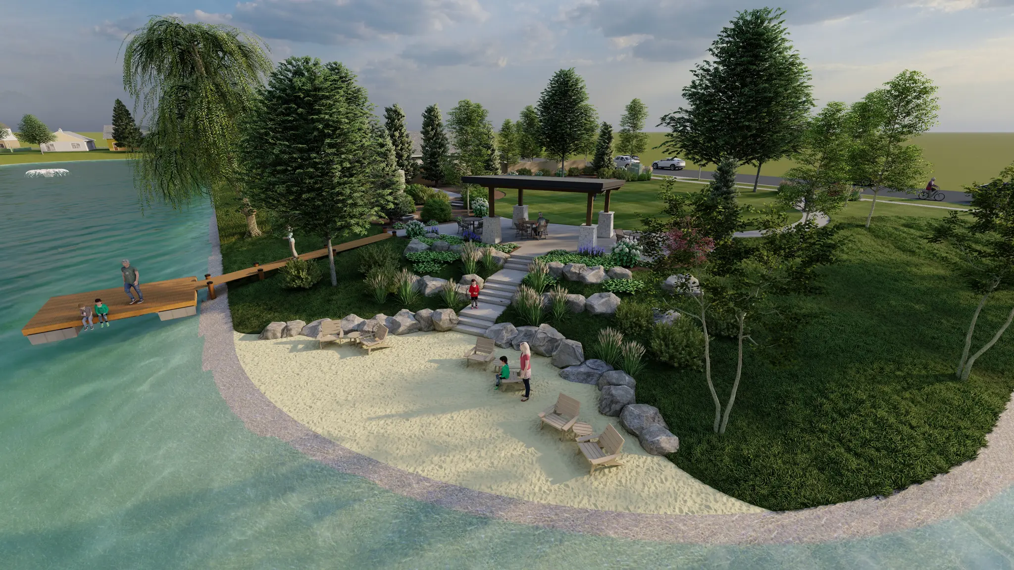 Pond with Beach Amenity