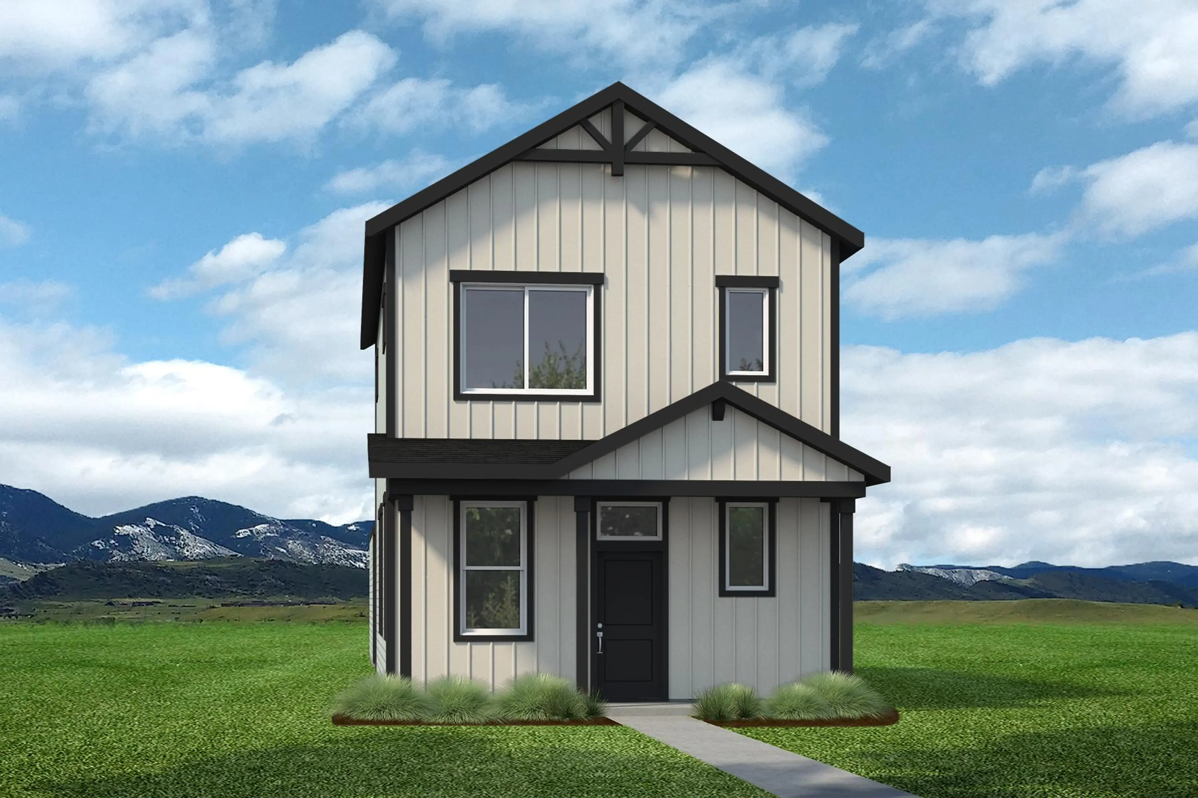 Farmhouse 2 Car Front View 1