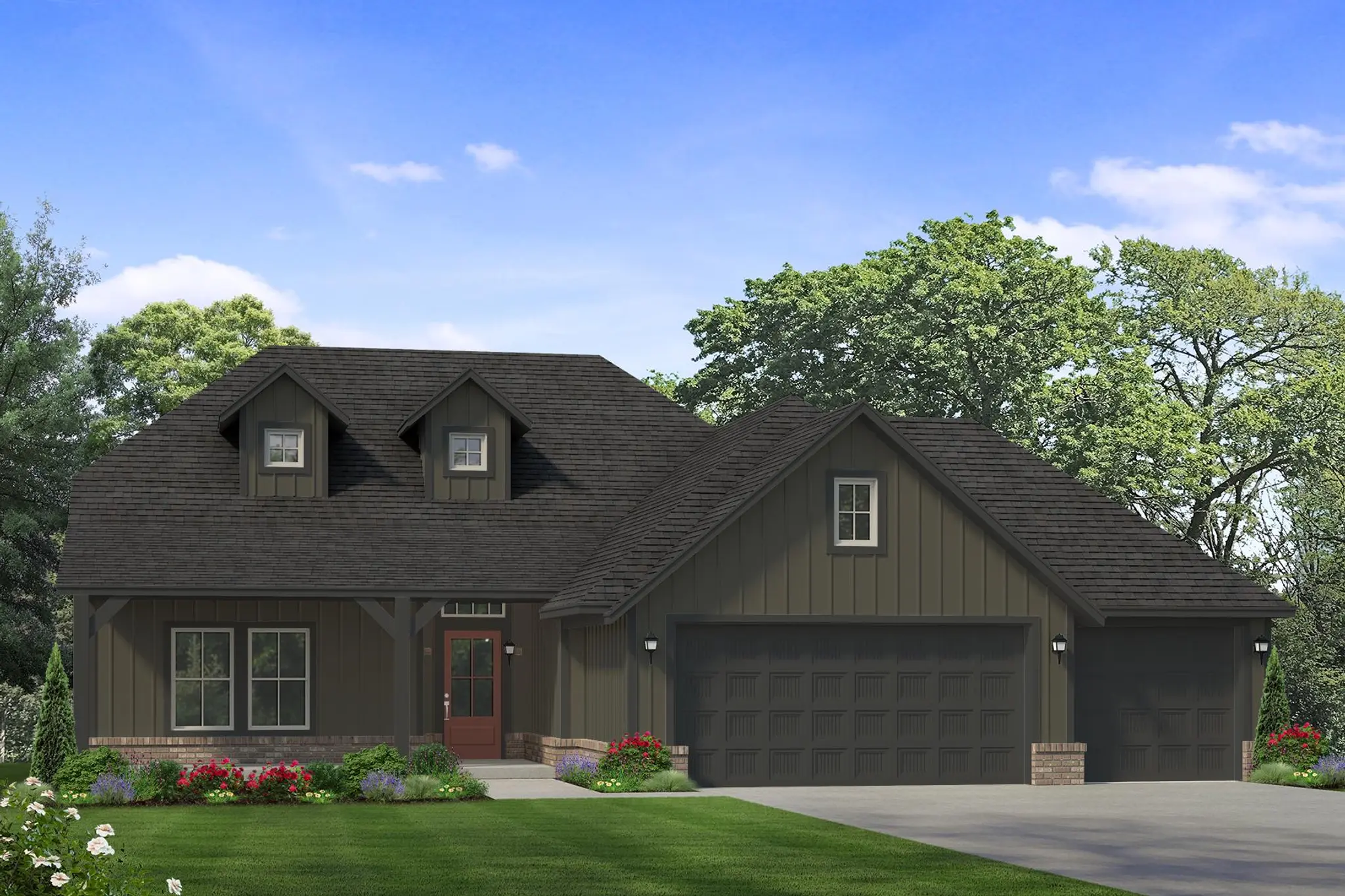 Thumbnail - Bellevue II Farmhouse Three Car