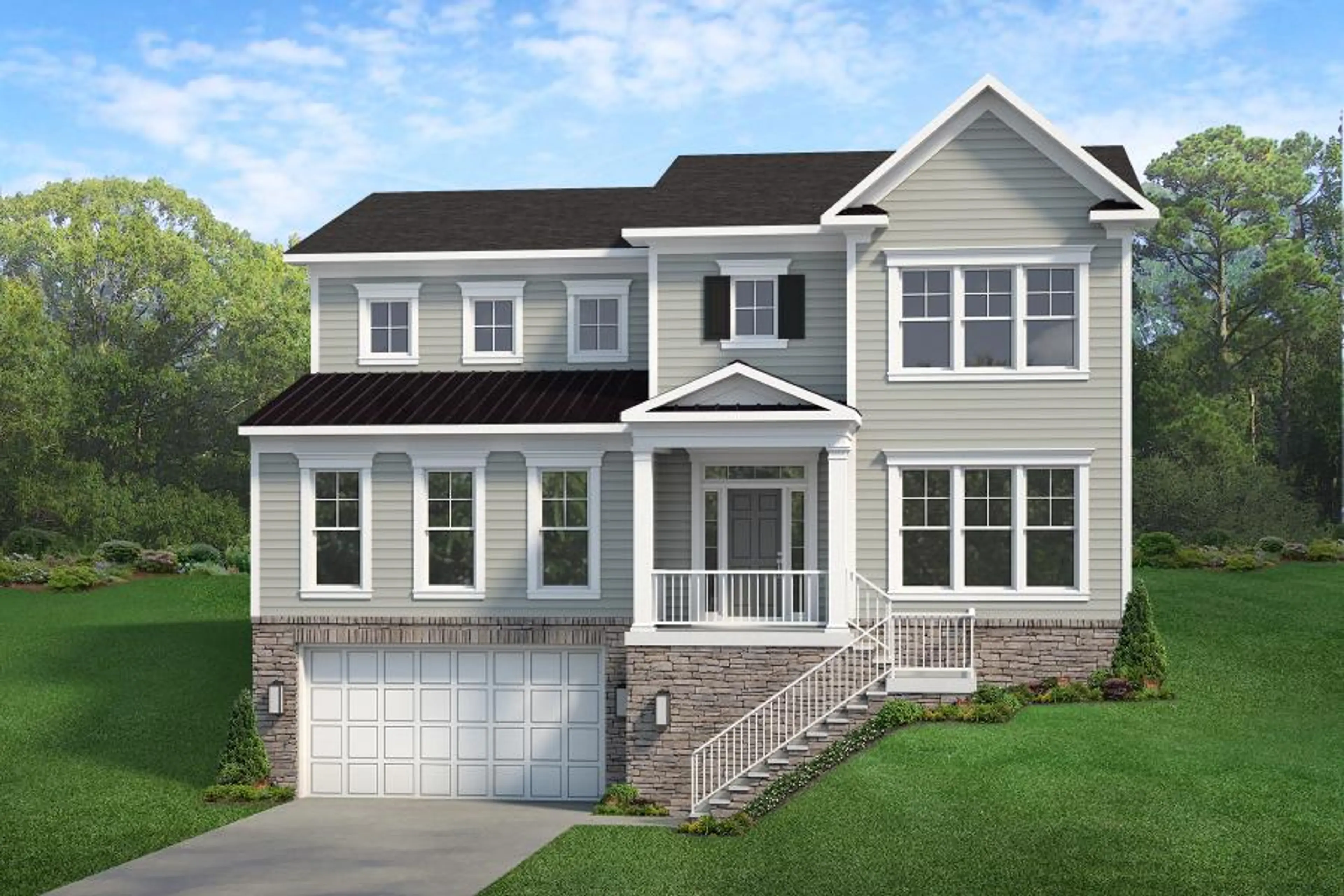 A with Integral Garage