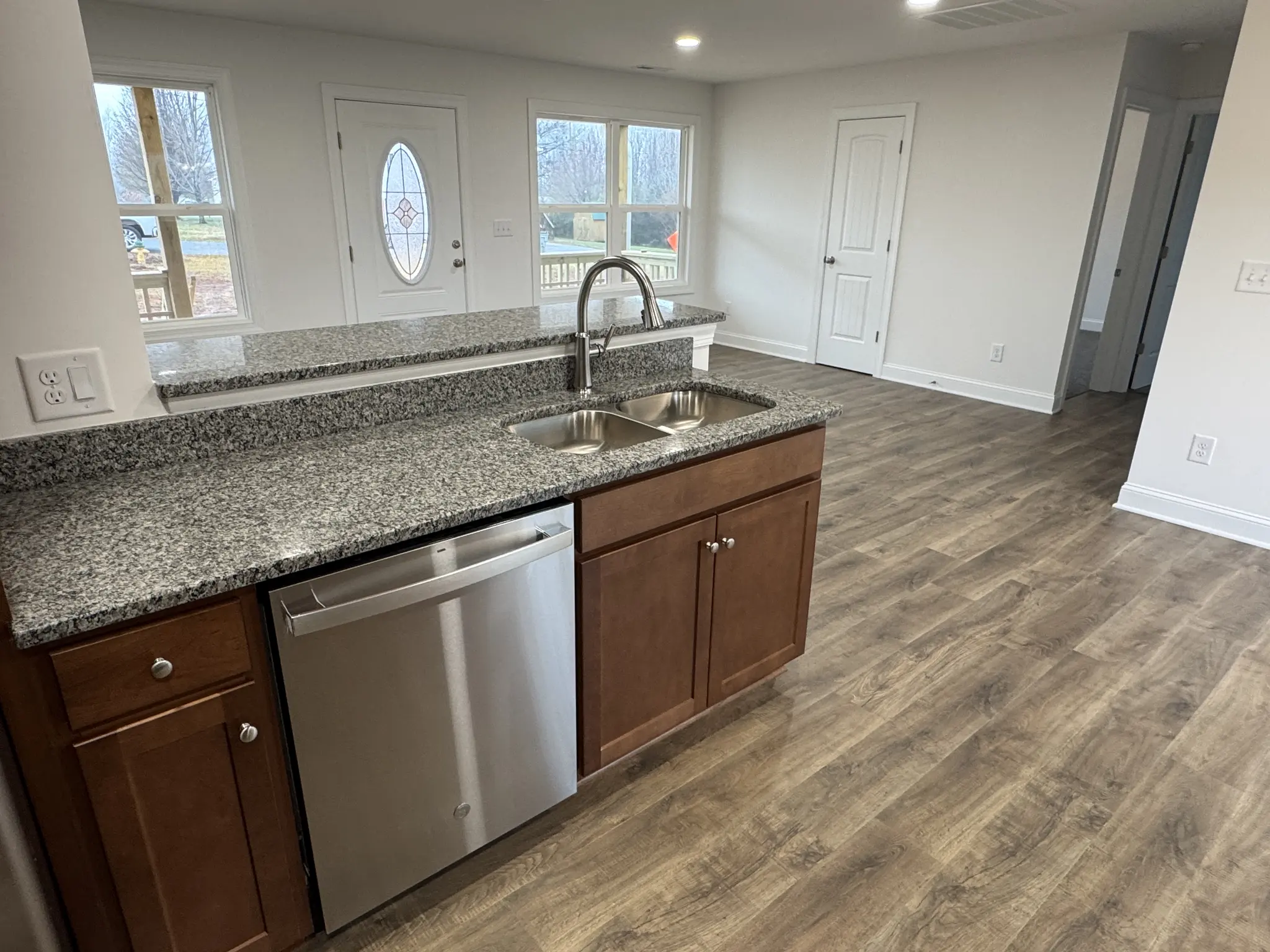 Kitchen Workspace Open to Great Room to provide open concept space, but still provide privac