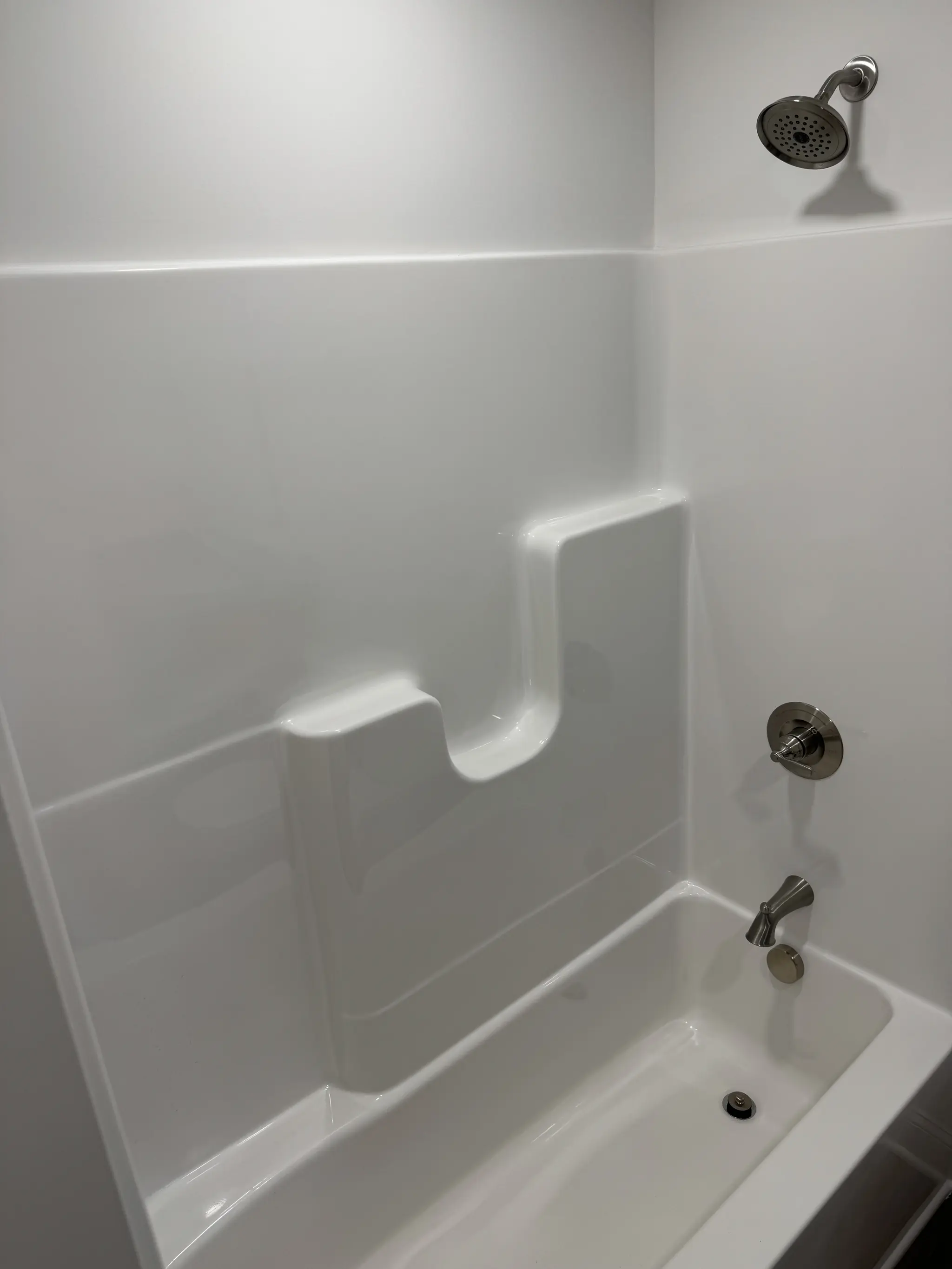 Single Piece Fiber Glass Tub in Hall Bath