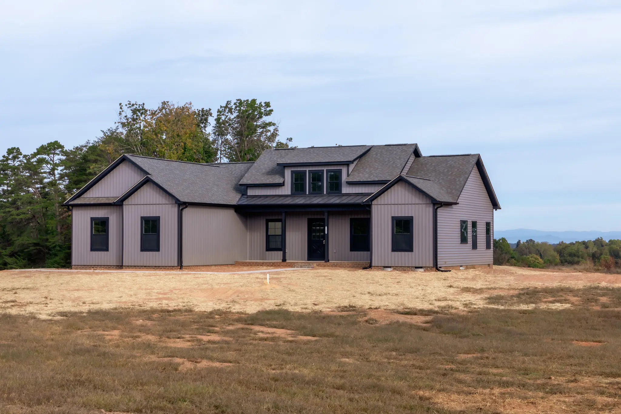 Farmhouse Elevation in Charcoal Grey